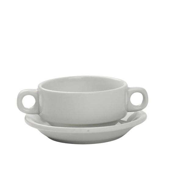 BULIONÓWKA PORCELANOWA+SPODEK 250ML ZD14505