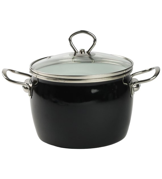 GARNEK EMALIOWANY CZARNY MARYNA 18CM TT-QX18