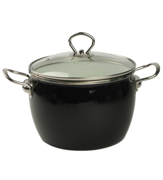 GARNEK EMALIOWANY CZARNY MARYNA 20CM TT-QX20