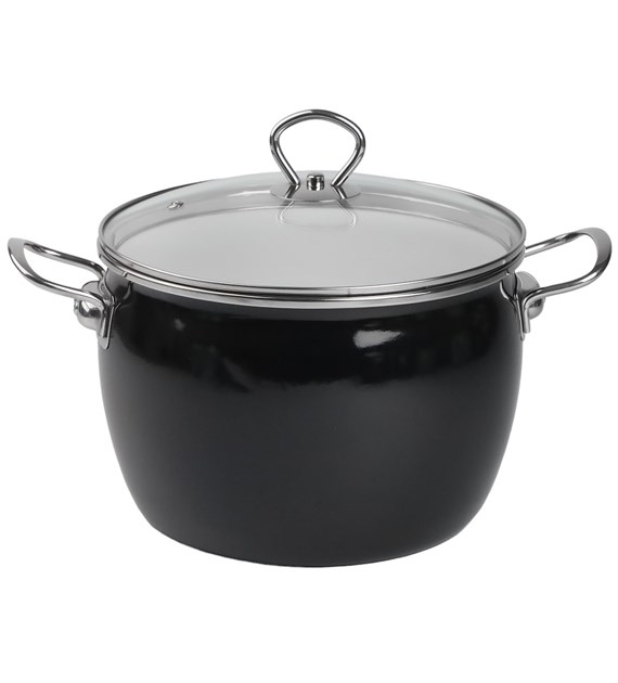 GARNEK EMALIOWANY CZARNY MARYNA 22CM TT-QX22