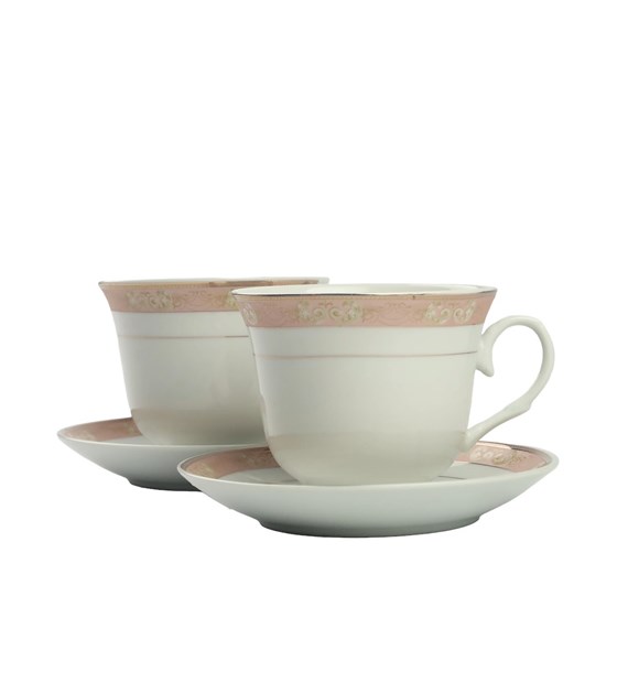 KPL. 2 FILIŻANEK ZE SPODKIEM 250ML ELENA FE-GD06