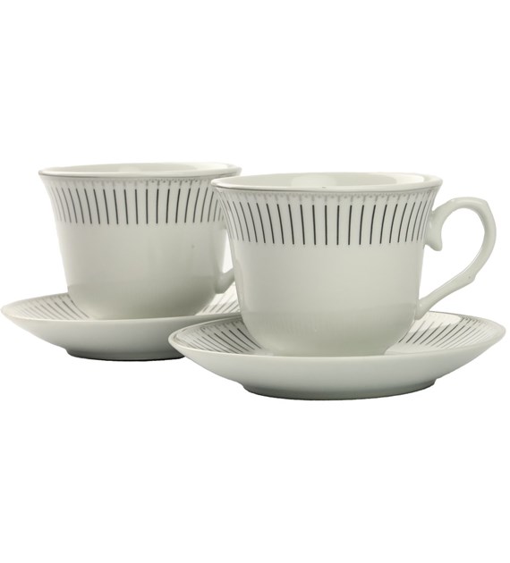 KPL. 2 FILIŻANEK ZE SPODKIEM 250ML DELIA FE-GD07