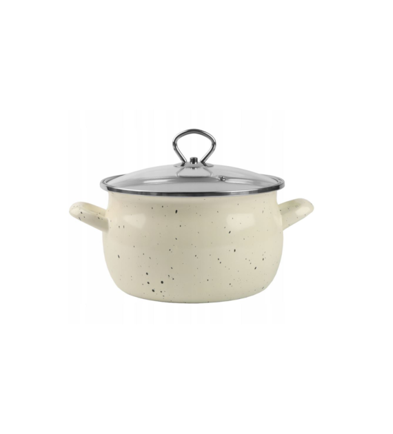 GARNEK EMALIOWANY KREMOWY HELENA 1,9L 16CM ZX16