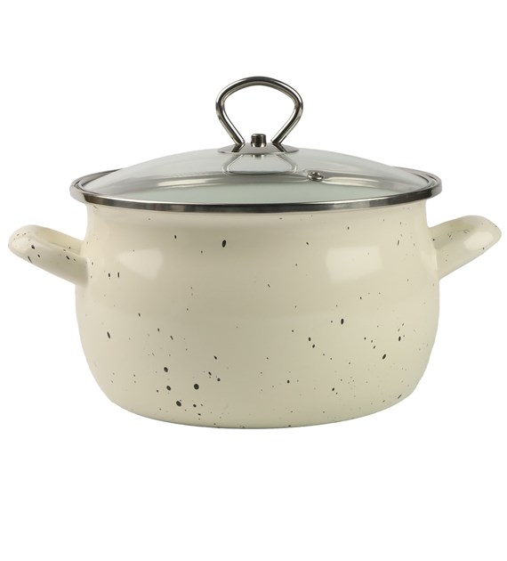 GARNEK EMALIOWANY KREMOWY HELENA 4L 20CM ZX20