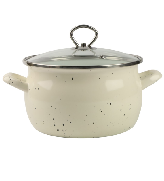 GARNEK EMALIOWANY KREMOWY HELENA 4L 20CM ZX20