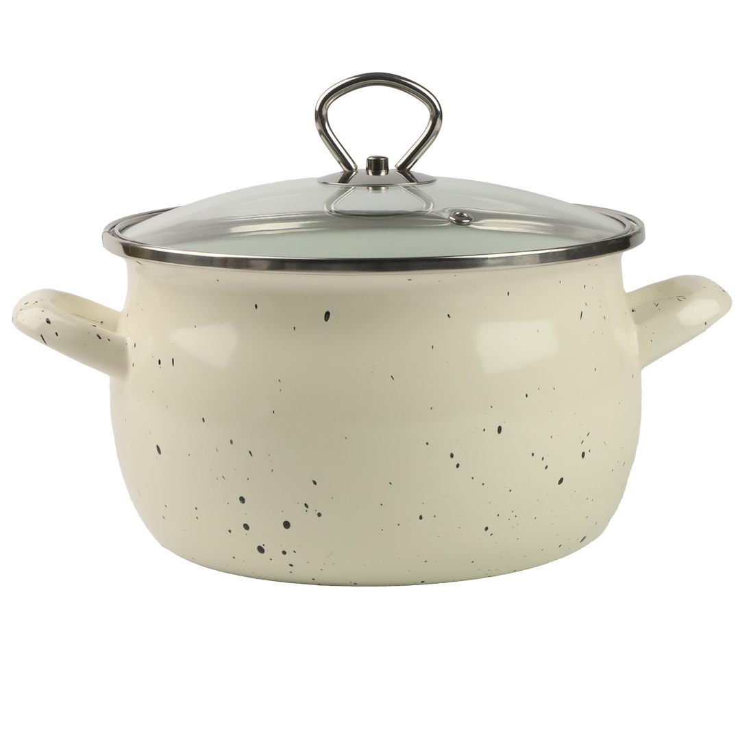 GARNEK EMALIOWANY KREMOWY HELENA 4L 20CM ZX20