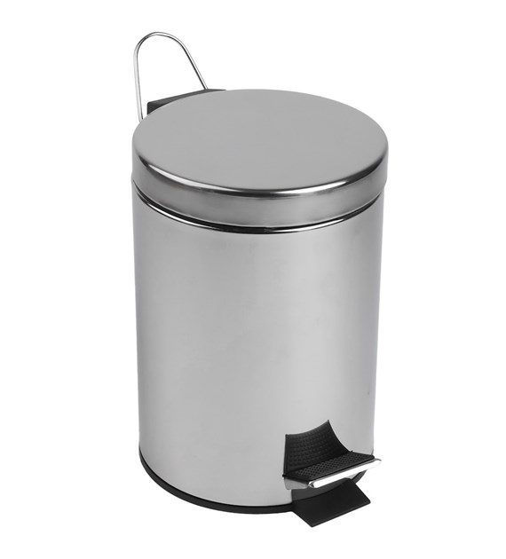 KOSZ NA ŚMIECI 3L METALOWY POŁYSK Z PEDAŁEM W1N