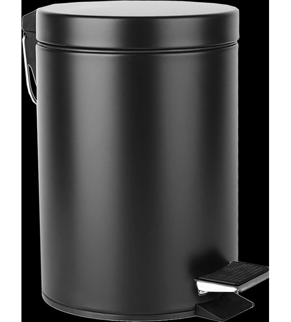 KOSZ NA ŚMIECI 5L CZARNY MATOWY Z PEDAŁEM W4N