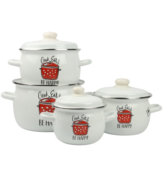 KPL. 8CZ. GARNKÓW EMALIOWANYCH  BE HAPPY  VK-929