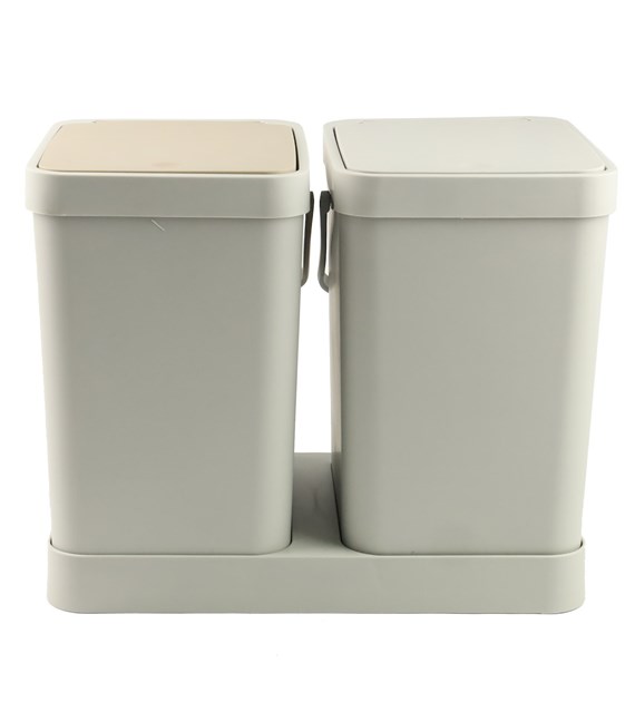 KOSZ DO SEGREG. ŚMIECI 2-KOM. 32L SZARY 7317