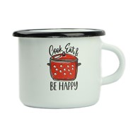 KUBEK EMALIOWANY BE HAPPY  9CM 500ML VK-0104