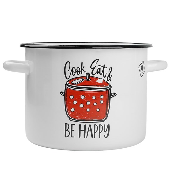 GARNEK ZDOBIONY BE HAPPY 5,5L 22CM B/P VK-1617