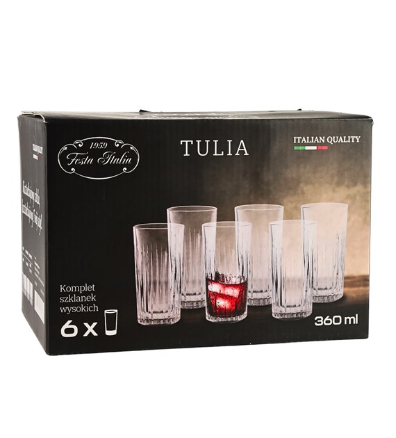 KPL 6 SZKLANEK WYSOKICH 360ML TULIA LXZS3307