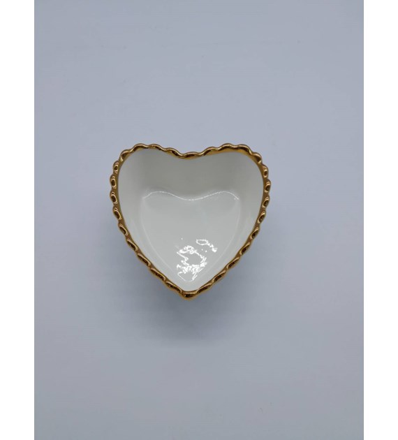 SALATERKA PORCELANA 15CM SERCE ZŁOTA PERŁ ZD9615-1