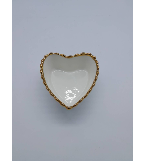 SALATERKA PORCELANA 15CM SERCE ZŁOTA PERŁ ZD9615-1