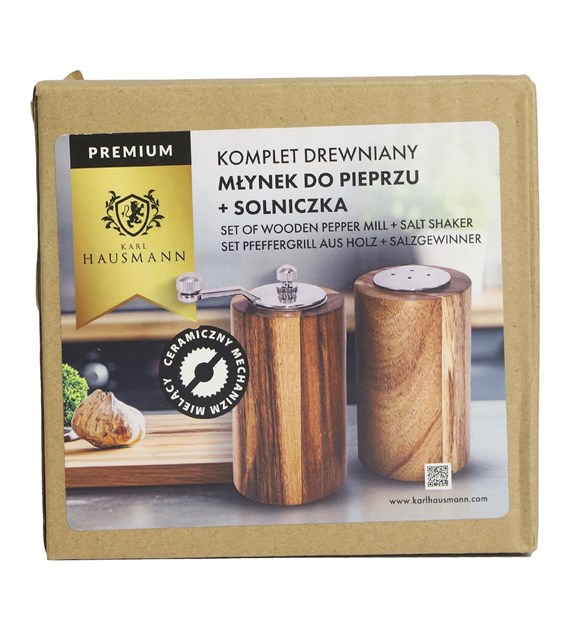 KPL.DREWNIANY MŁYNEK DO PIEPRZU+SOLNICZKA KH-T-1