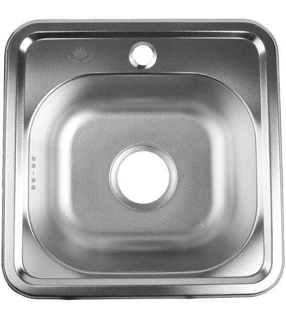 ZLEW JEDNOKOMOROWY STALOWY 38x38x18CM LS-3838