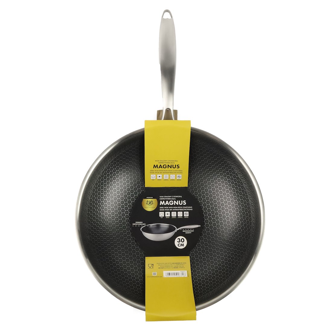 WOK STALOWYZ POWŁOKĄ  MAGNUS 30CM KHMAG3