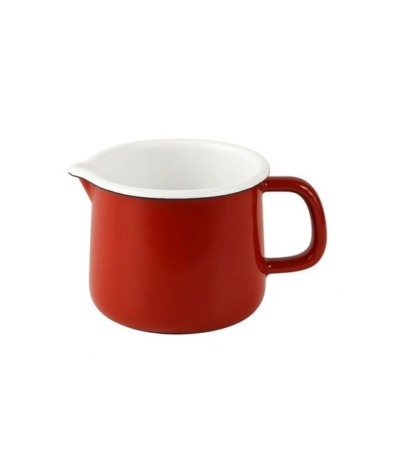 KUBEK EMALIOWANY Z WYLEWKĄ  CZERWONY 1,1L  TB-TB12
