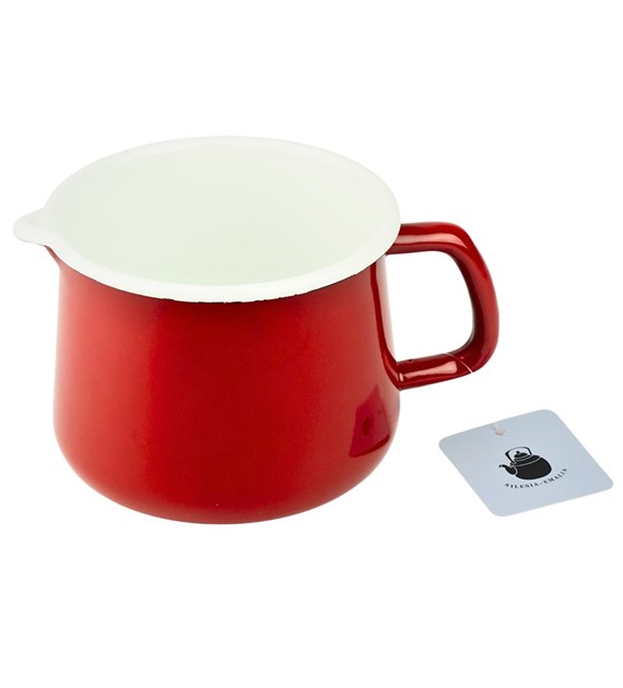 KUBEK EMALIOWANY Z WYLEWKĄ  CZERWONY 1,7L  TB-TB14