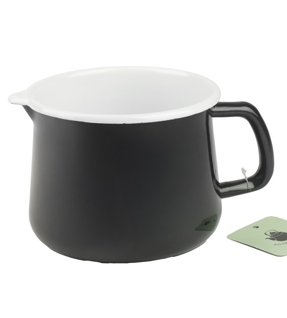 KUBEK EMALIOWANY Z WYLEWKĄ  CZARNY 1,7L  TB-TB14