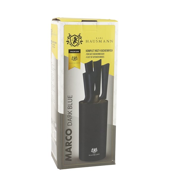 KPL.NOŻY 5SZT W BLOKU GRANATOWE MARCO 6491