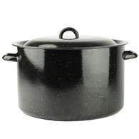 POWIDLAK EMALIOWANY 32CM 15L Z SITKIEM CZARNY SIL