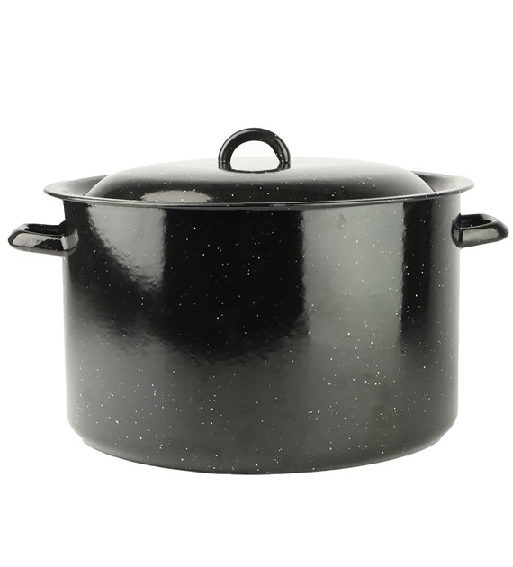 POWIDLAK EMALIOWANY 32CM 15L Z SITKIEM CZARNY SIL