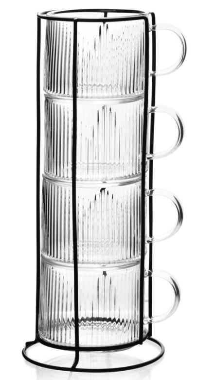 KPL 4 SZKLANEK NA STOJAKU 350ML 25KC-488