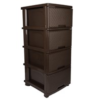 REGAŁ RATTAN 4 SZUFLADY BRĄZ VK123094