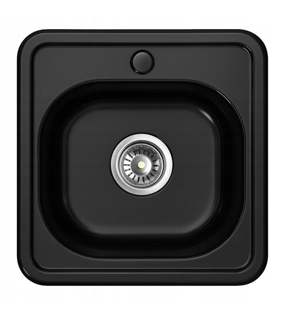 ZLEW JEDNOKOMOROWY CZARNY 38x38x18CM LS-3838-BLACK