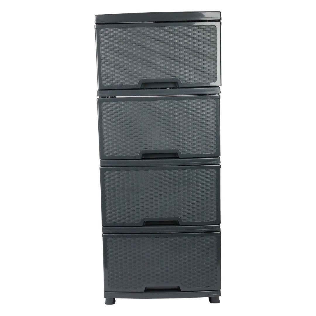 REGAŁ RATTAN 4 SZUFLADY GRANIT VK123094