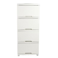 REGAŁ RATTAN 4 SZUFLADY ECRU VK123094