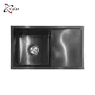 ZLEW JEDNOKOMOROWY Z OCIEKACZEM LS-7350SHA-BLACK