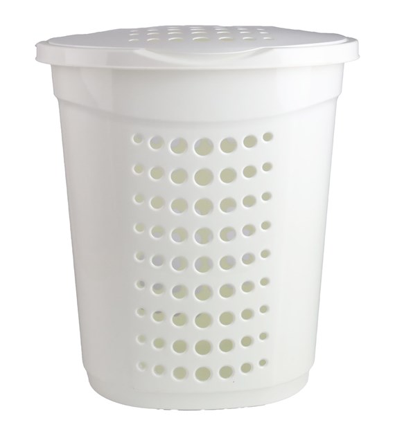 KOSZ NA PRANIE 60L 50X39X59CM BIAŁY VK122053