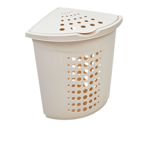KOSZ NA PRANIE NAROŻNY 45L 40X40CM ECRU VK122051