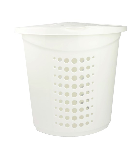 KOSZ NA PRANIE NAROŻNY 45L 40X40CM BIAŁY VK122051
