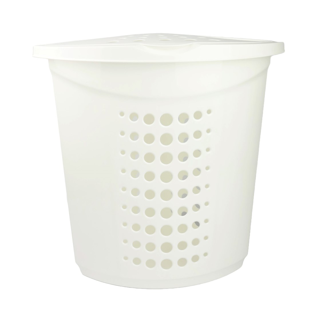 KOSZ NA PRANIE NAROŻNY 45L 40X40CM BIAŁY VK122051