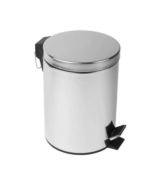 KOSZ NA ŚMIECI 10L METALOWY POŁYSK Z PEDAŁEM W5N