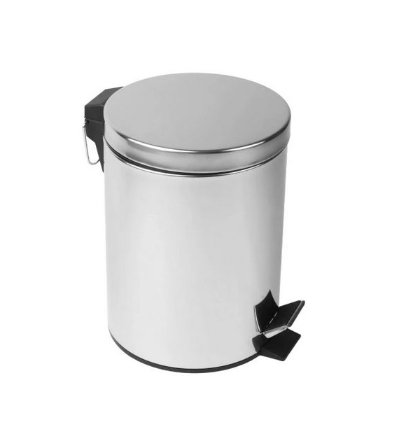 KOSZ NA ŚMIECI 10L METALOWY POŁYSK Z PEDAŁEM W5N
