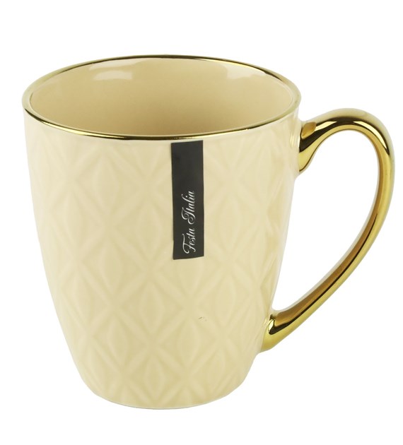 KUBEK PORCELANOWY 360ML BEŻOWY N241402B