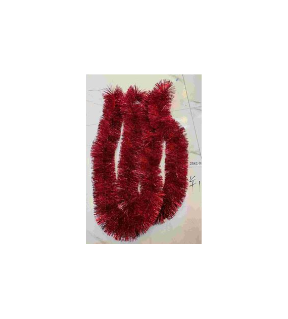 ŁAŃCUCH CHOINKOWY CZERWONY 9CM DŁ. 2M 25KC921