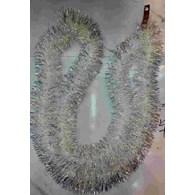 ŁAŃCUCH CHOINKOWY SREBRNY/BIAŁY 9CM DŁ. 2M 25KC922