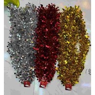 ŁAŃCUCH CHOINKOWY CZERWONY 9CM DŁ. 2M 25KC925