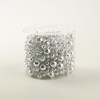 ŁAŃCUCH CHOINKOWY KORALIKI SREBRNY 5M 25KC883