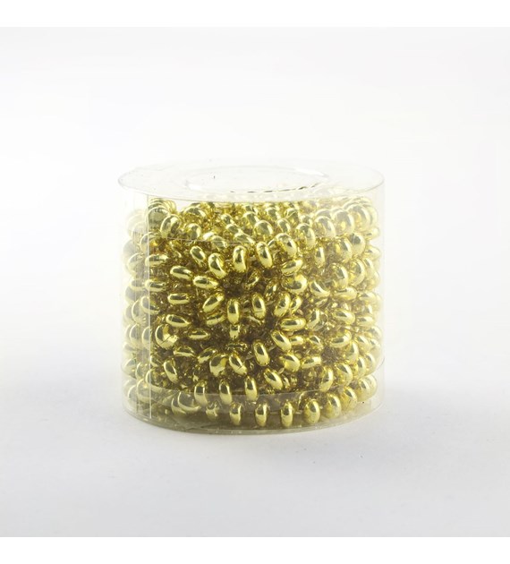 ŁAŃCUCH CHOINKOWY KORALIKI ZŁOTY 4M 25KC886