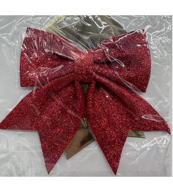 KOKARDA ŚWIĄTECZNA CZERWONA 18CM 25KC818