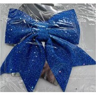 KOKARDA ŚWIĄTECZNA NIEBIESKA 18CM 25KC818