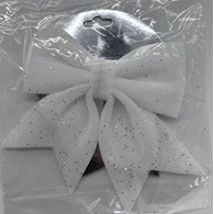 KOKARDA ŚWIĄTECZNA BIAŁA 18CM 25KC818