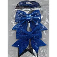 KPL 2SZT KOKARDA ŚWIĄTECZNA 15CM NIEBIESKA 25KC819